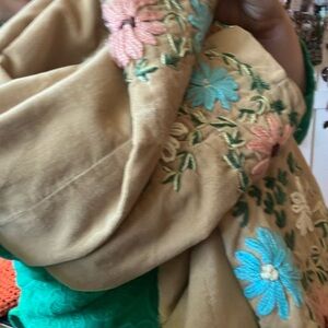 Corderoy Blazer Cotton Knitted Embroidery